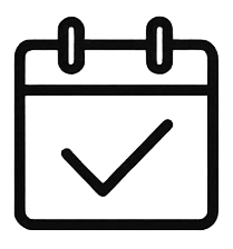 Calendar with a check mark