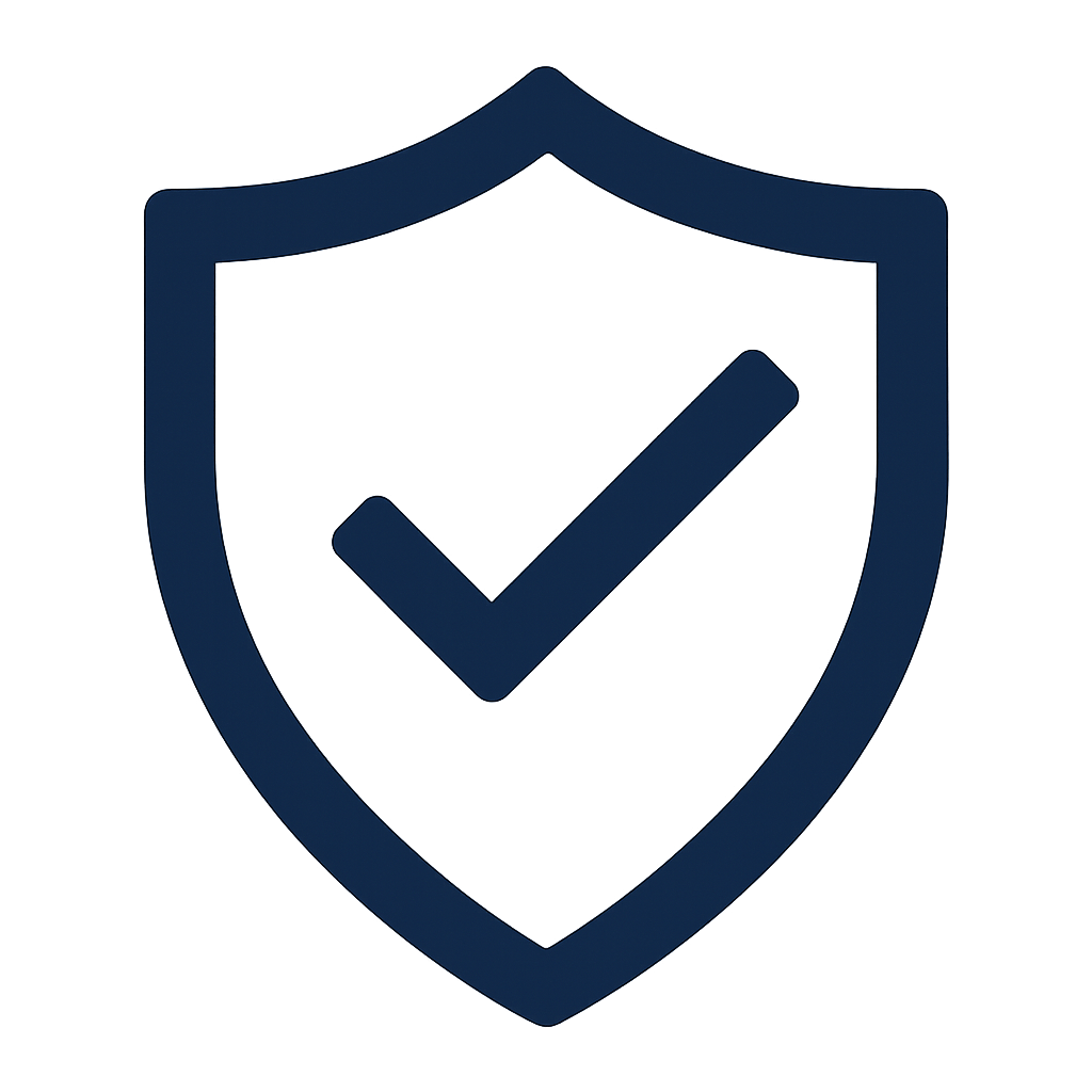 Shield with a checkmark inside